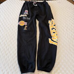 Mens Mitchell & Ness Los Angeles Lakers NBA Champ City Fleece Bottoms Men Size M